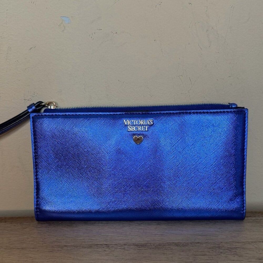 Victoria Secret Metallic Blue wristlet Wallet